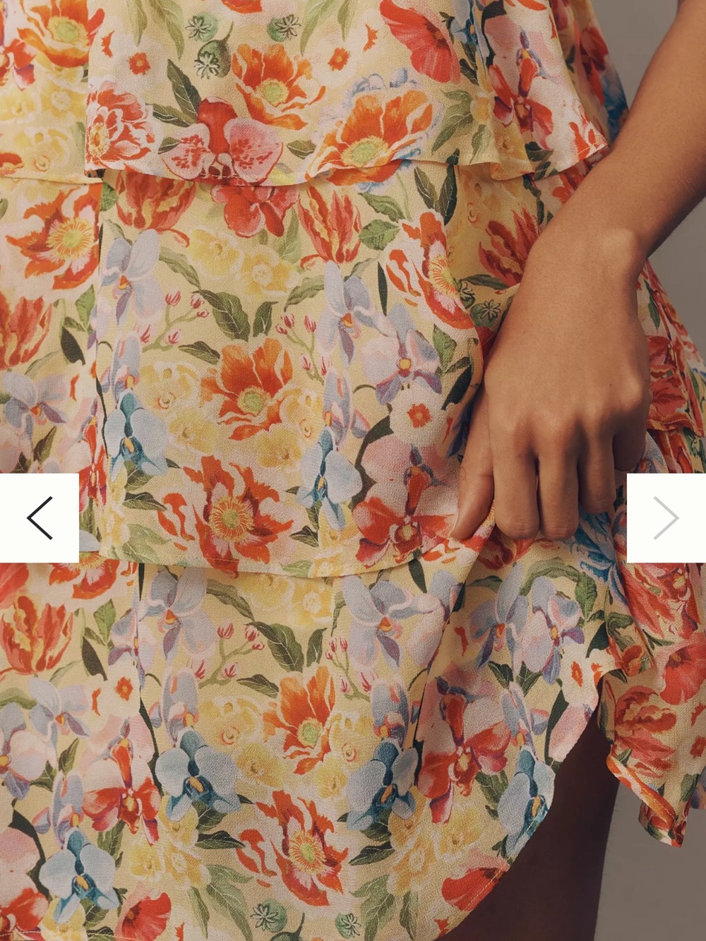 Anthropologie Pastel Floral Tiered Mini Dress - Picture 4 of 6